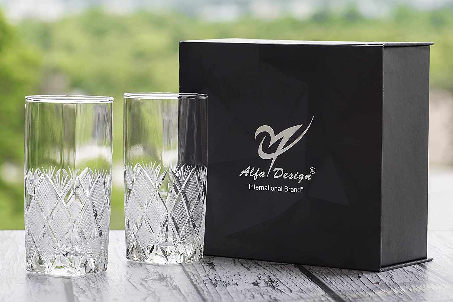 Hand Made Design Istanbul | Drink| Milk | Wine |Beer | Water & Juice Glass (Set of 2)(320 Ml) with Luxury Box