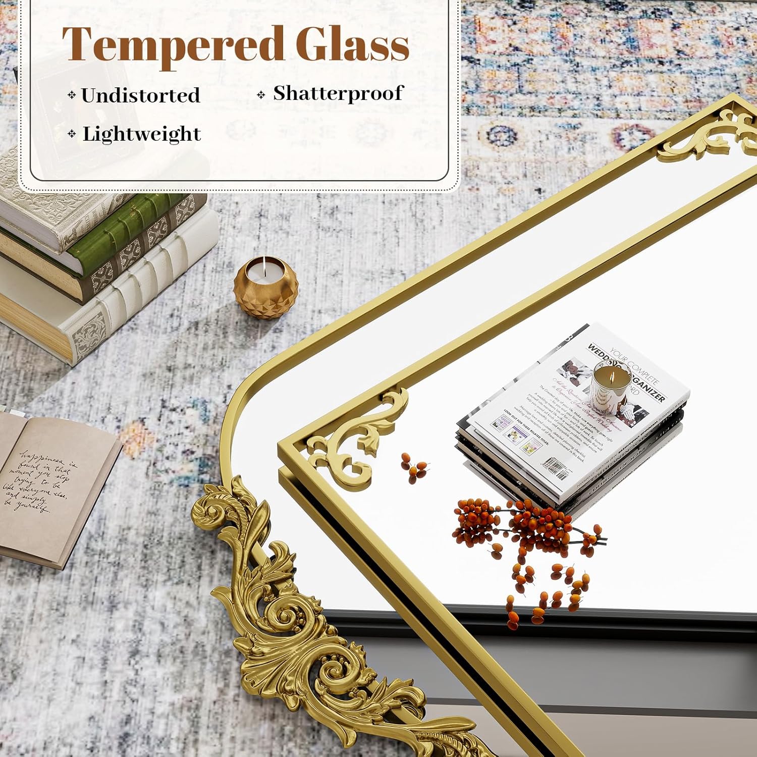 Antique Wood Vintage Mirror, 24x36