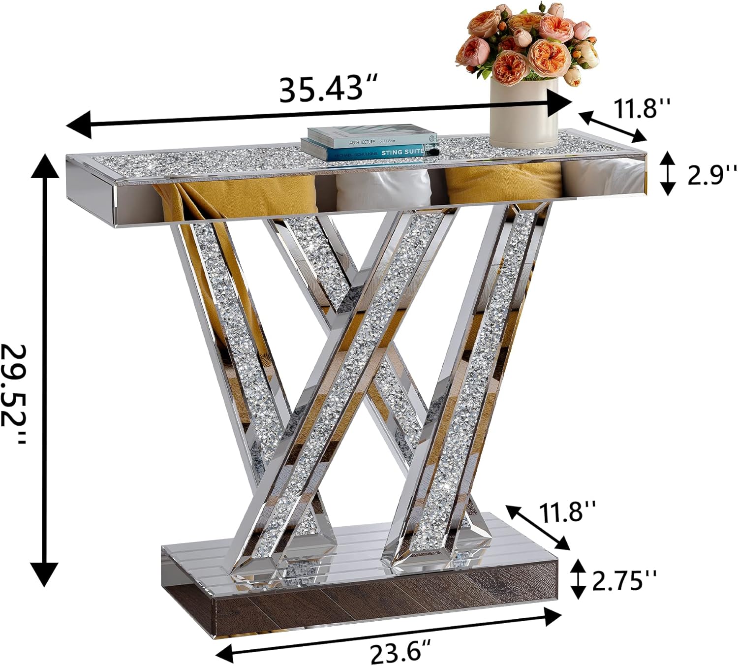 Inlay Diamond Crush Console Table