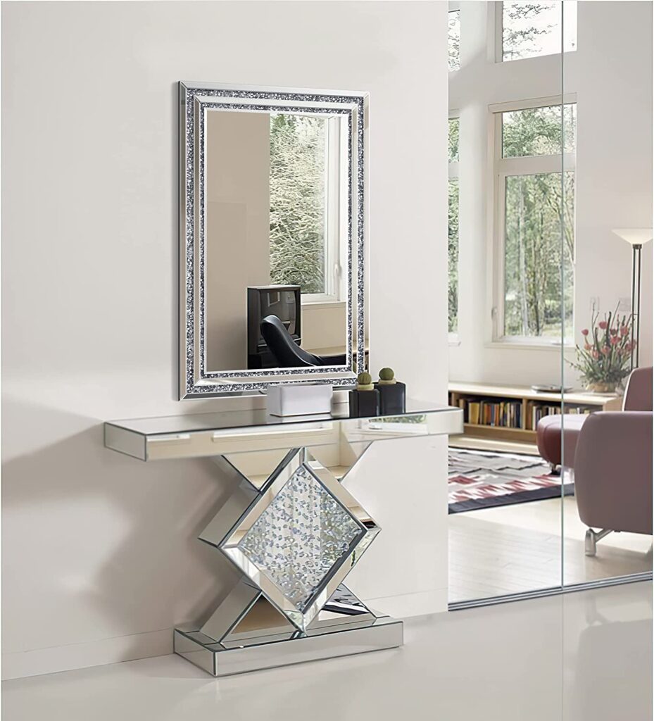 Crystal Parallel Design Wall Mirror 36″x24″inch