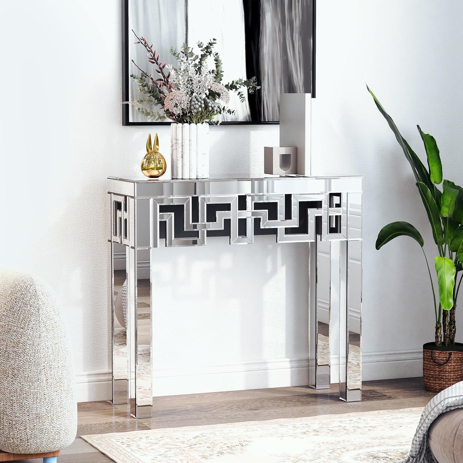 Geometry Design Mirror Console Table