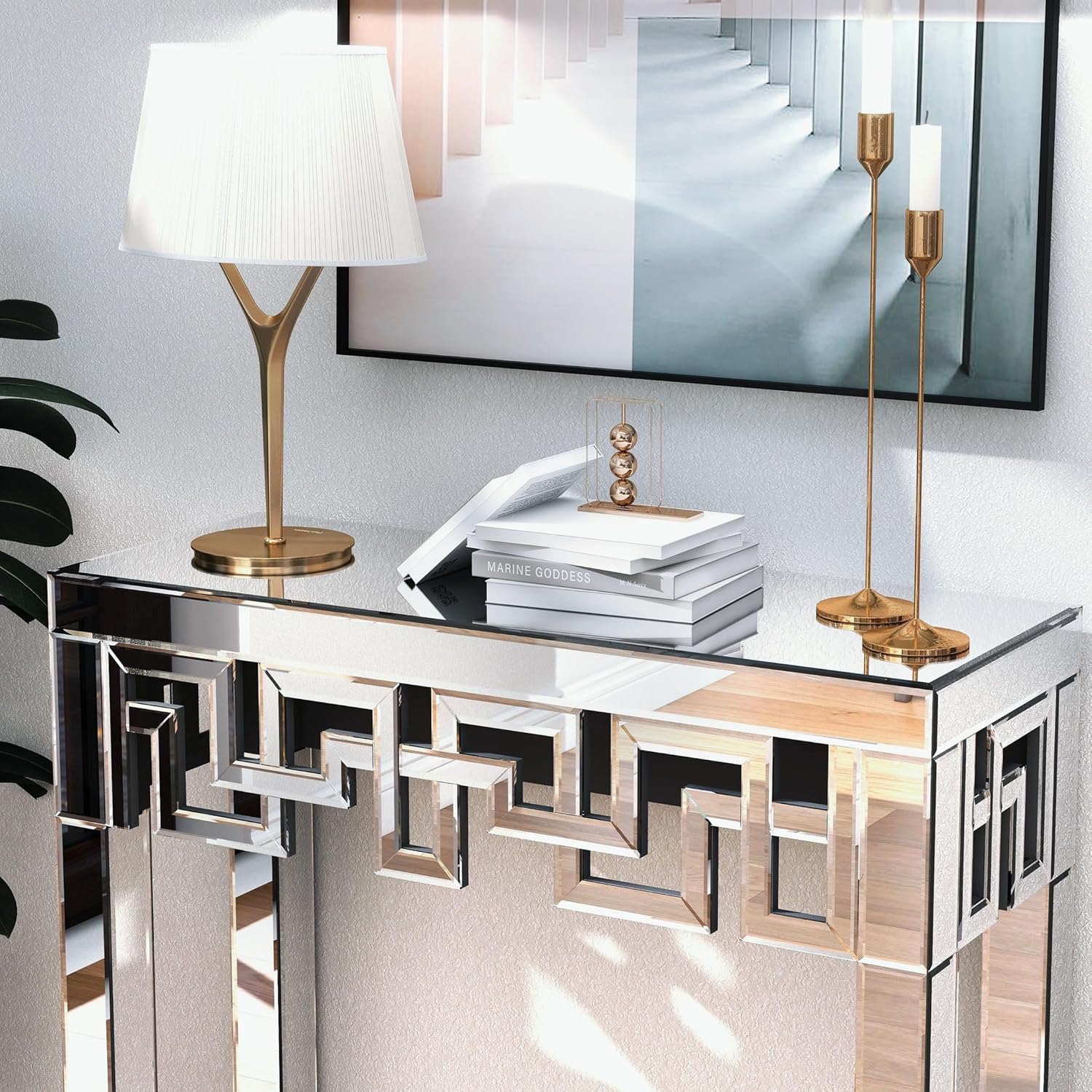 Geometry Design Mirror Console Table