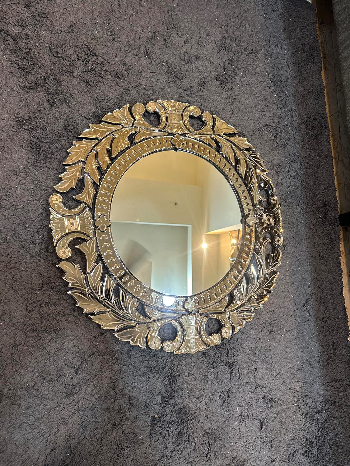 Round Venetian Antique Wall Mirror Italian Finished