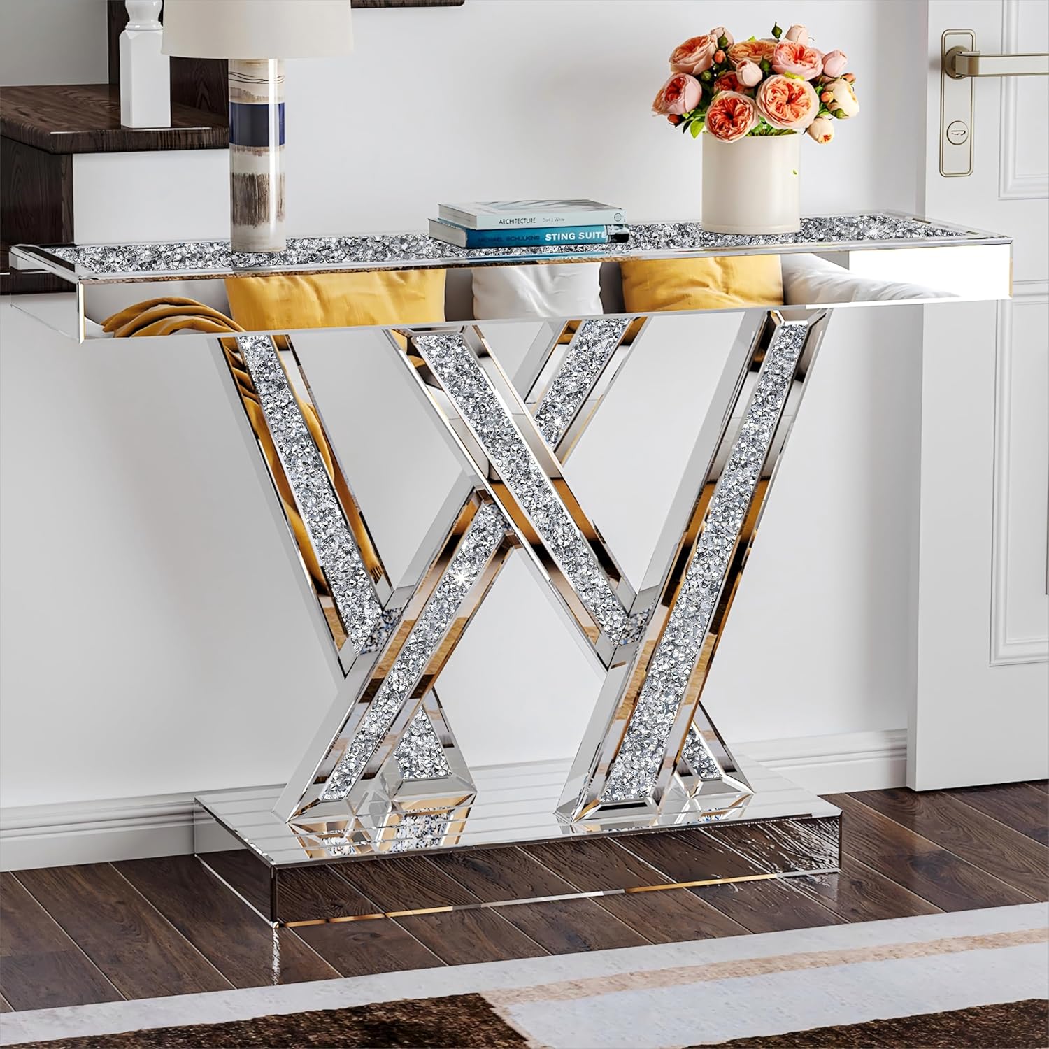 Inlay Diamond Crush Console Table