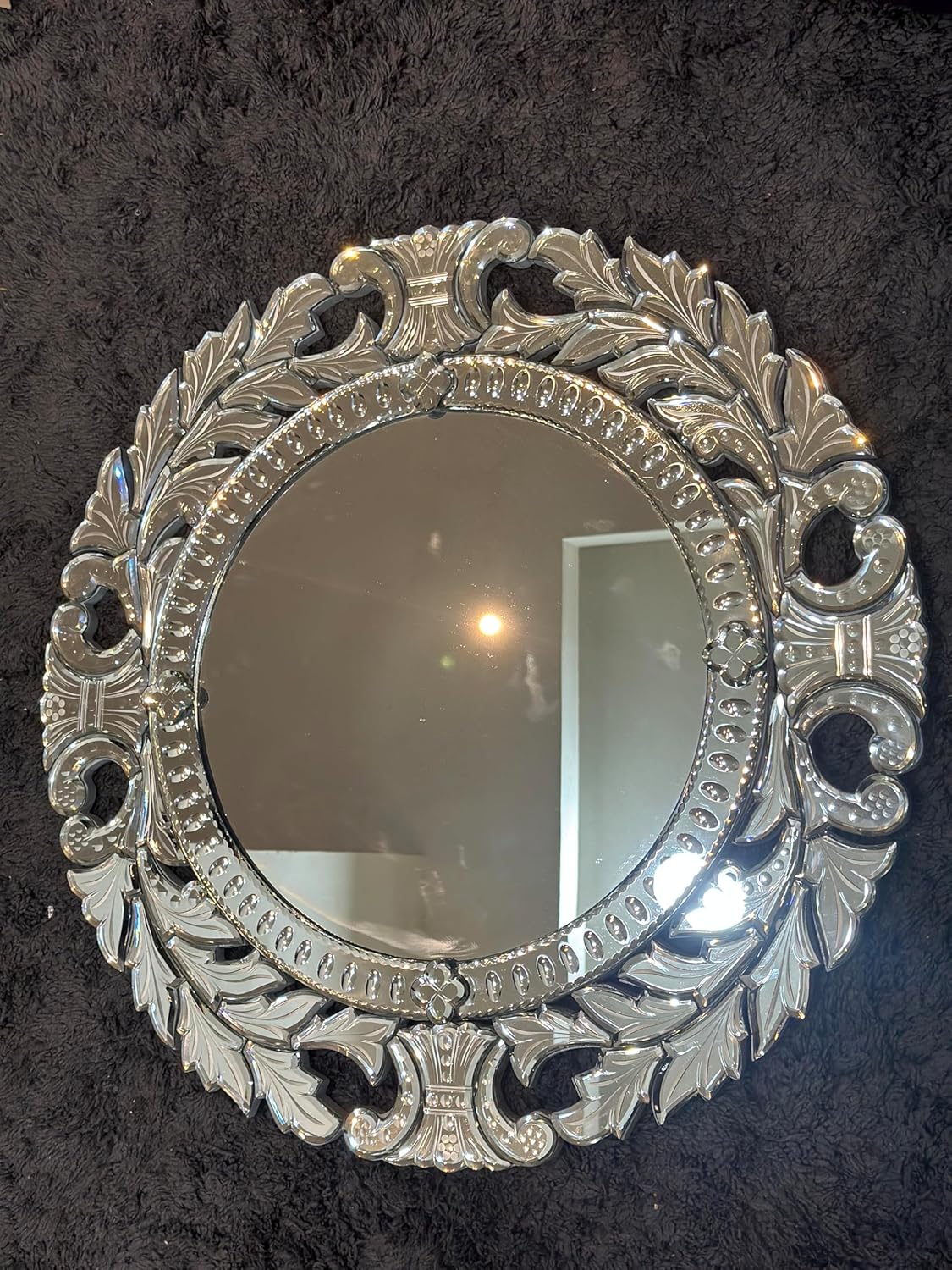 Round Venetian Antique Wall Mirror Italian Finished