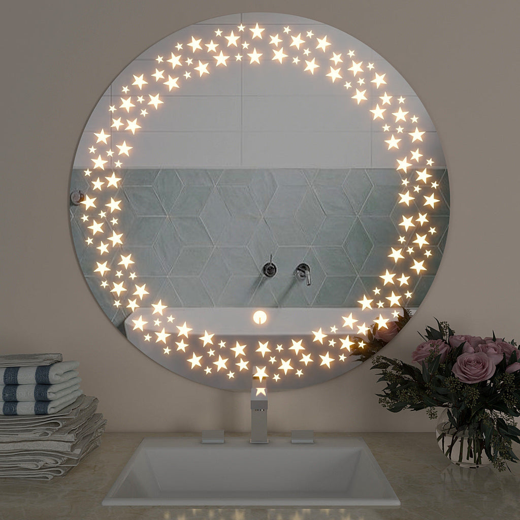 LED Round Star Frontlite Mirror