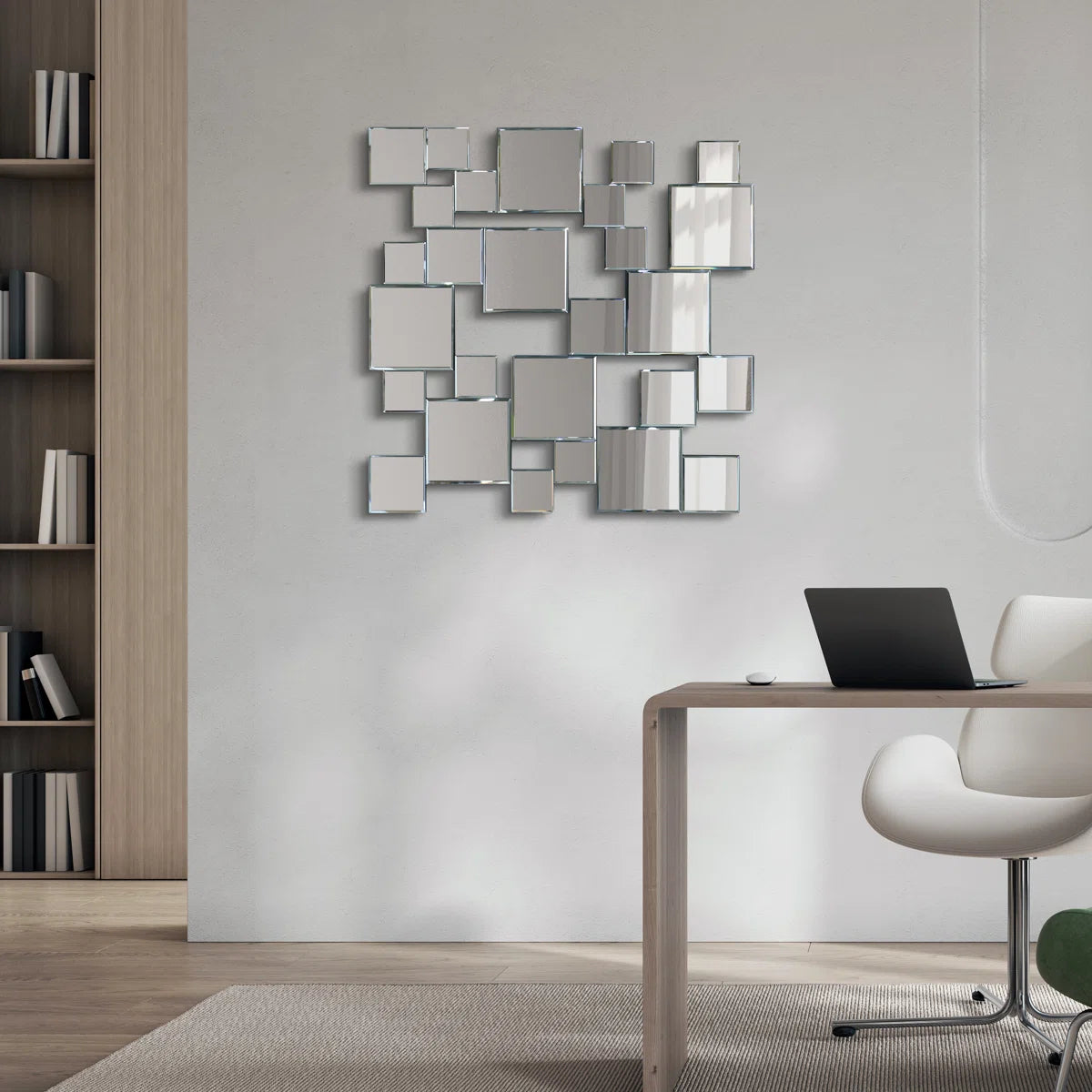 Square Bevelled Decor Mirror For Wall