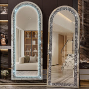 LED Arch Full-Length Mirror Crystal Crush Diamond