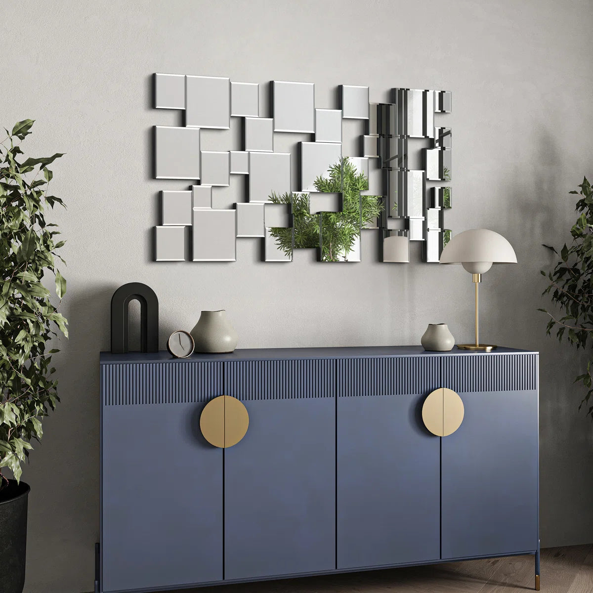 Square Bevelled Decor Mirror For Wall