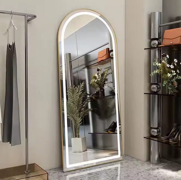 LED Arch Gold Framed Full-Length Mirror
