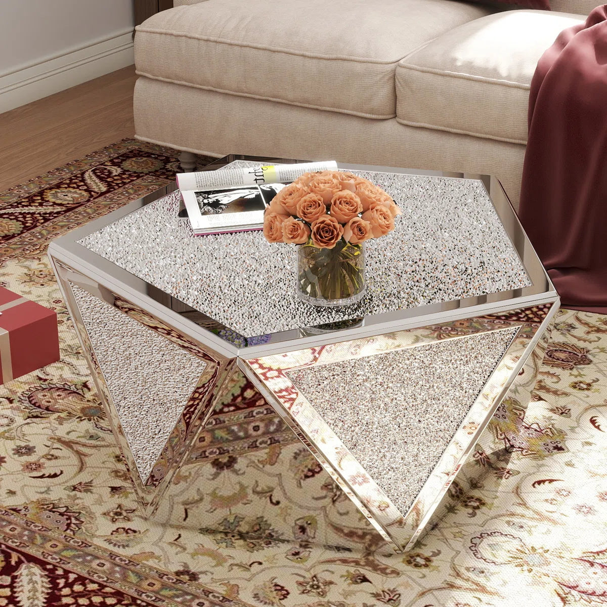 Bideford Silver Coffee Tables With Mirror Surface
