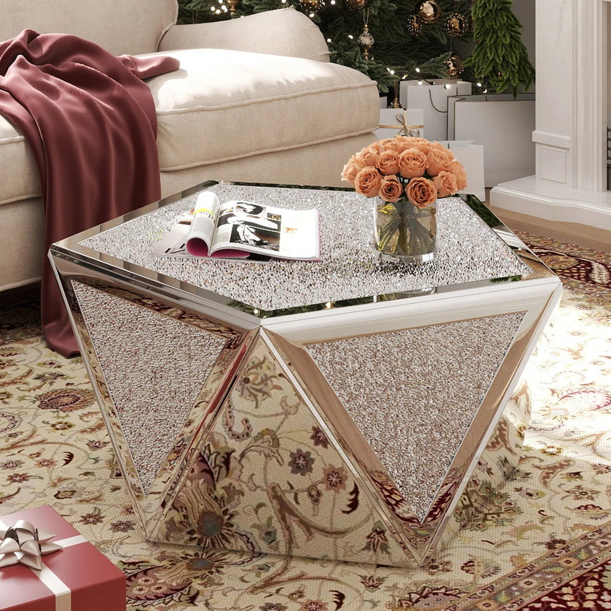 Bideford Silver Coffee Tables With Mirror Surface