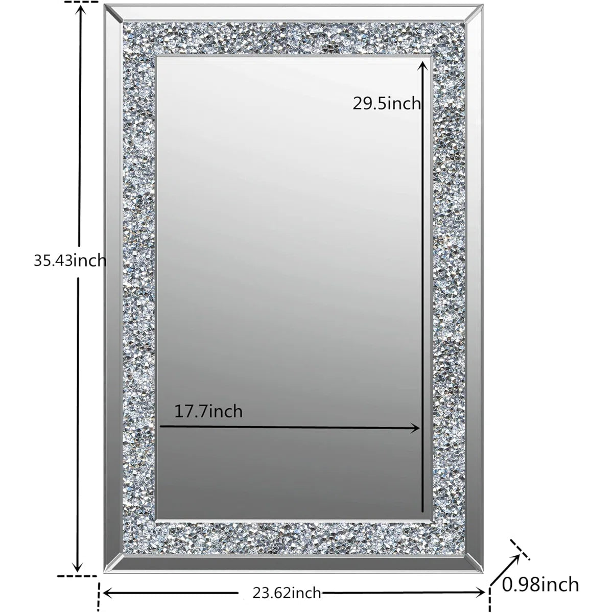 Diamond Crush Console Table and Wall Mirror Set