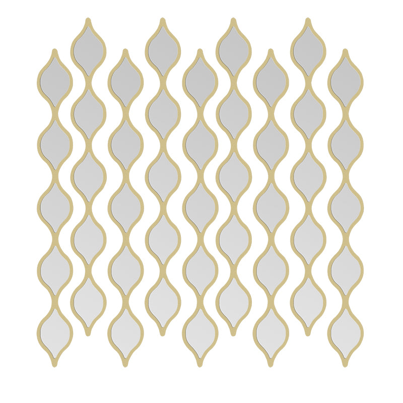 Hexagonal Wall Modern Designer Mirror Strips - Set of 9