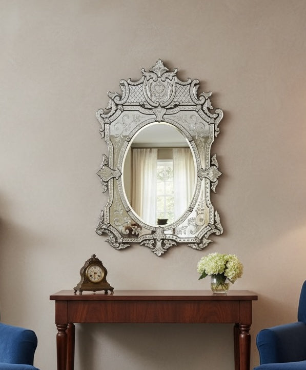 Antique Wall Mirror Italian Venetian-Inspired