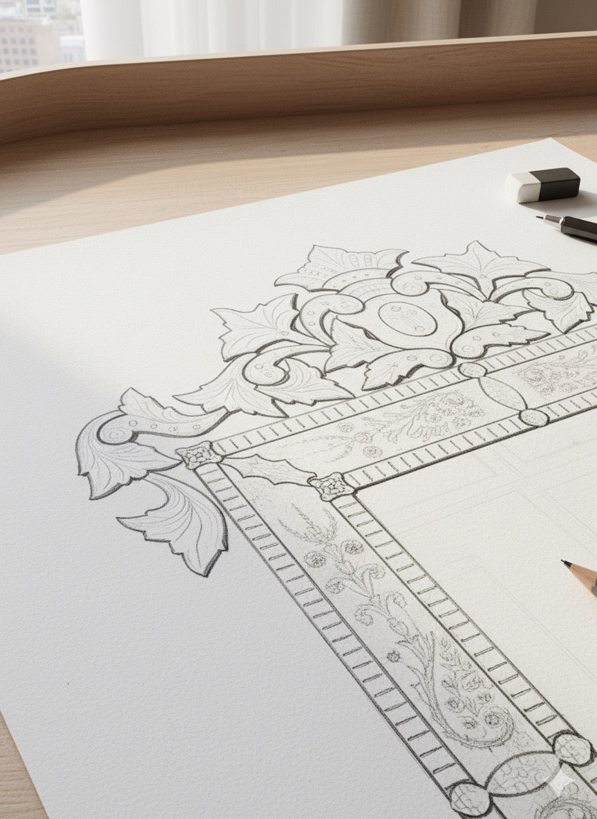 Antique Wall Mirror Venetian-Inspired