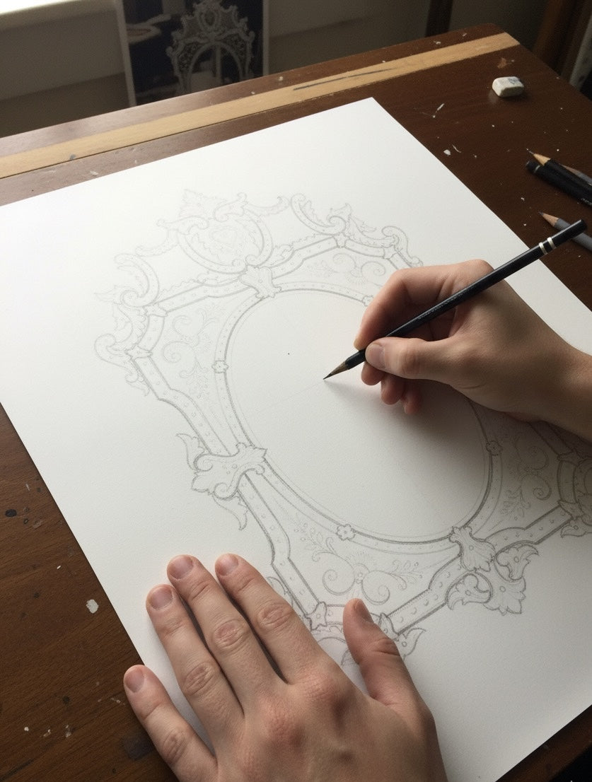 Antique Wall Mirror Italian Venetian-Inspired