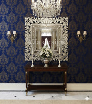 Square Antique Wall Mirror Italian Venetian-Inspired