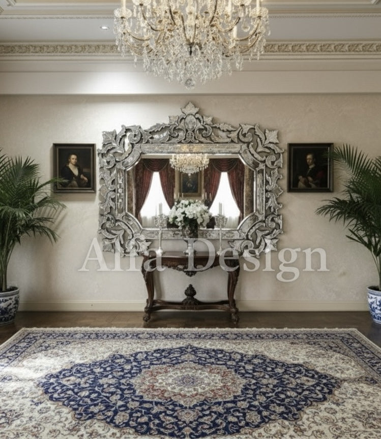 Antique Wall Mirror Italian Venetian-Inspired