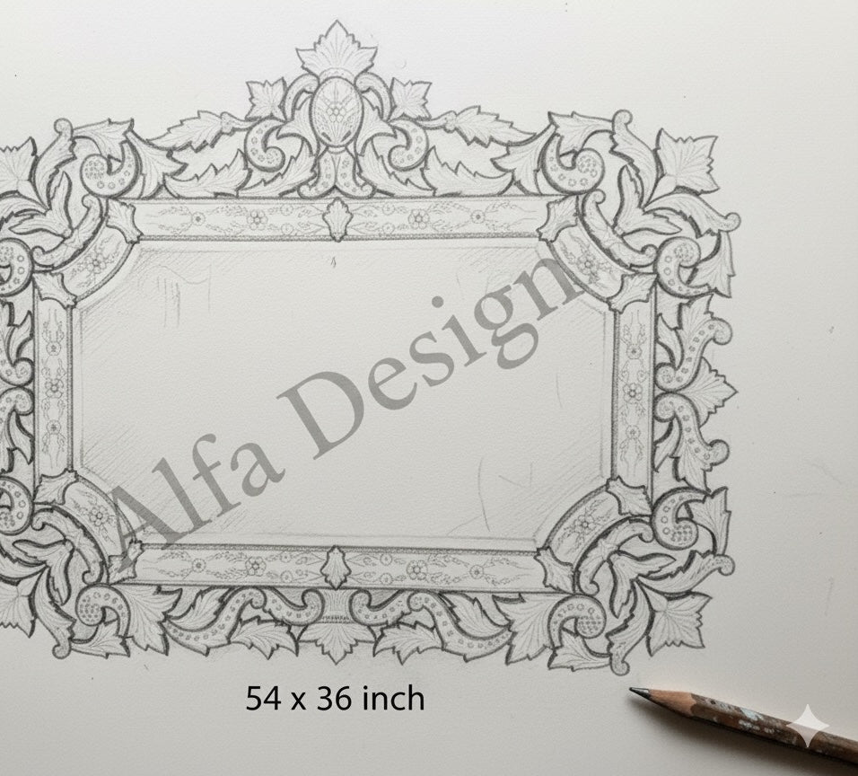 Antique Wall Mirror Italian Venetian-Inspired