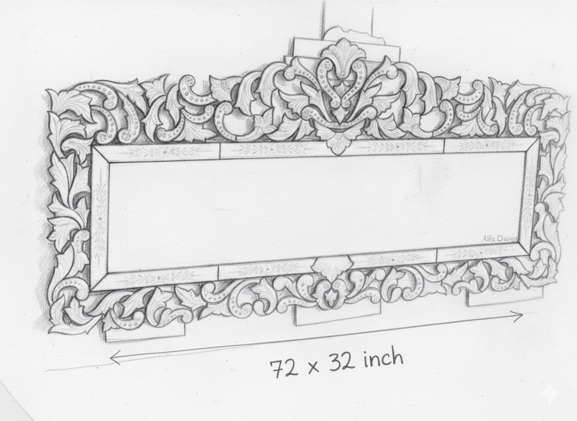 Antique Venetian Crown Wall Mirror