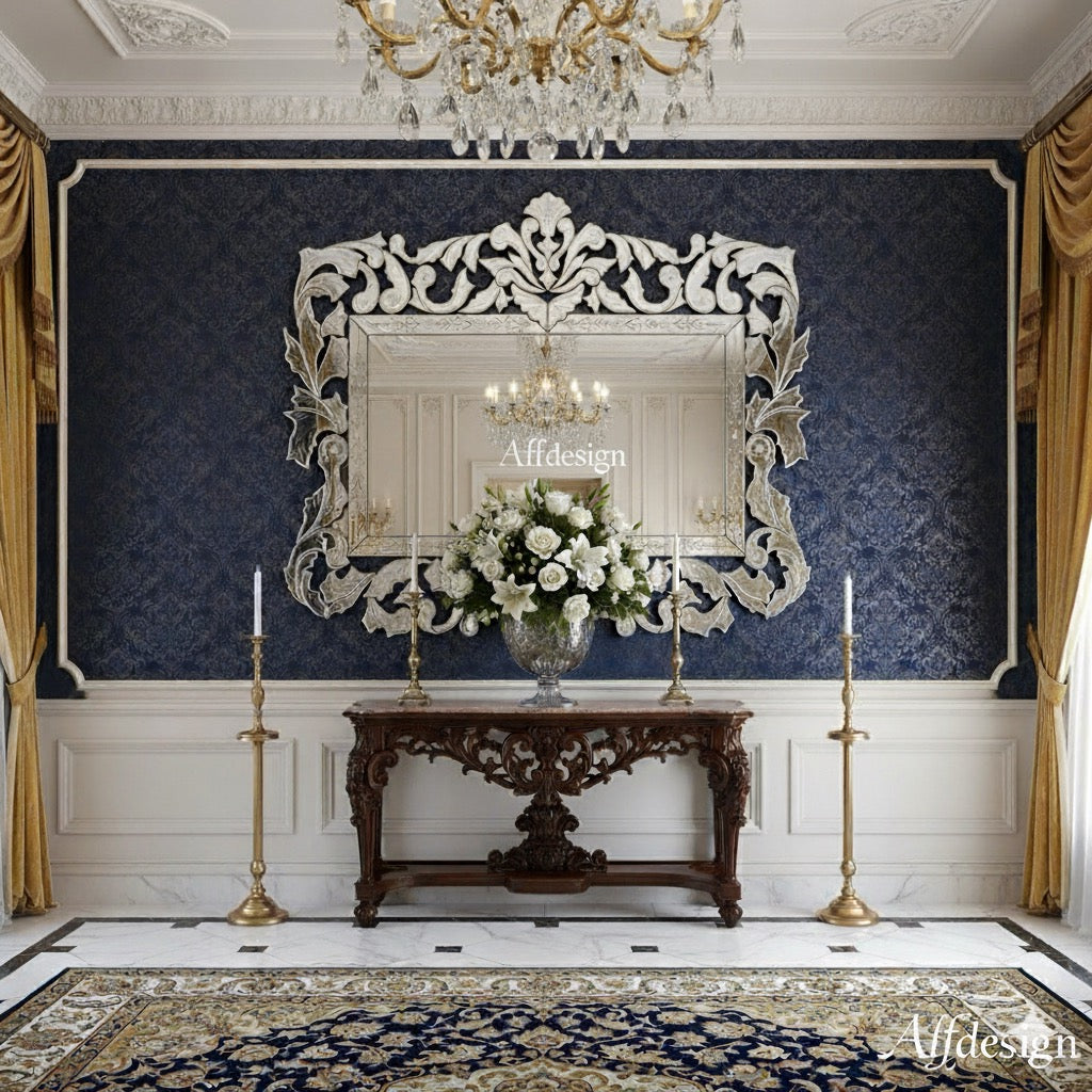 French Crown Venetian Wall Mirror