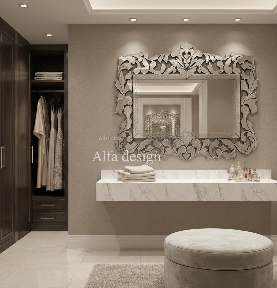 French Crown Venetian Wall Mirror