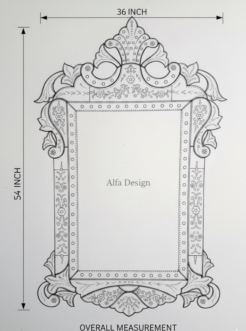 Antique Wall Mirror Italian Venetian-Inspired