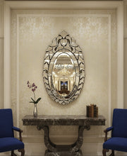 Wall Mirror Venetian-Inspired Oval-Shaped