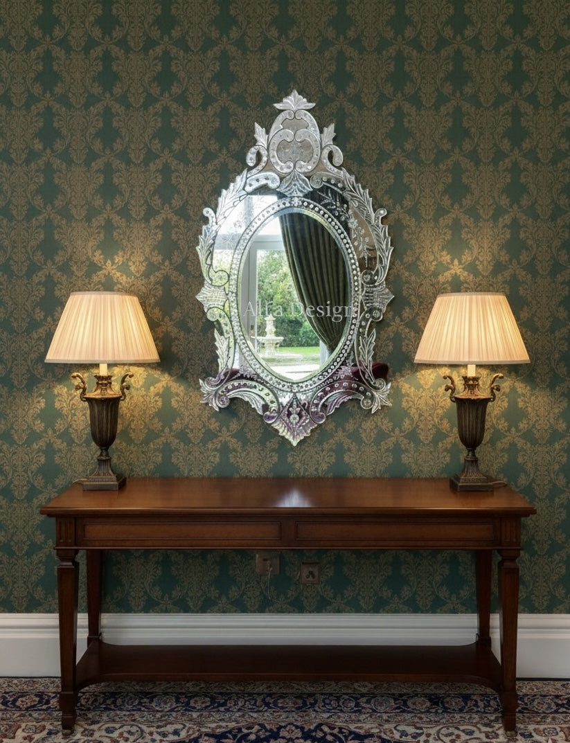 Venetian Antique Wall Mirror Italian Finished