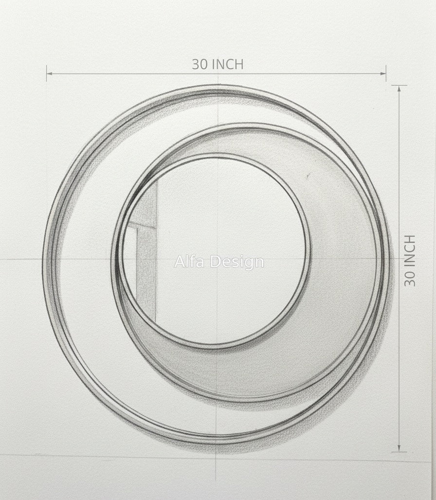 Wood Round Bathroom Mirror