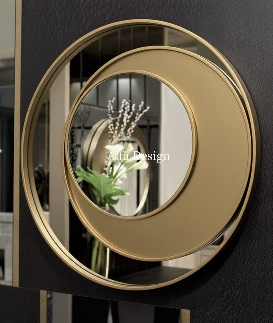 Wood Round Bathroom Mirror