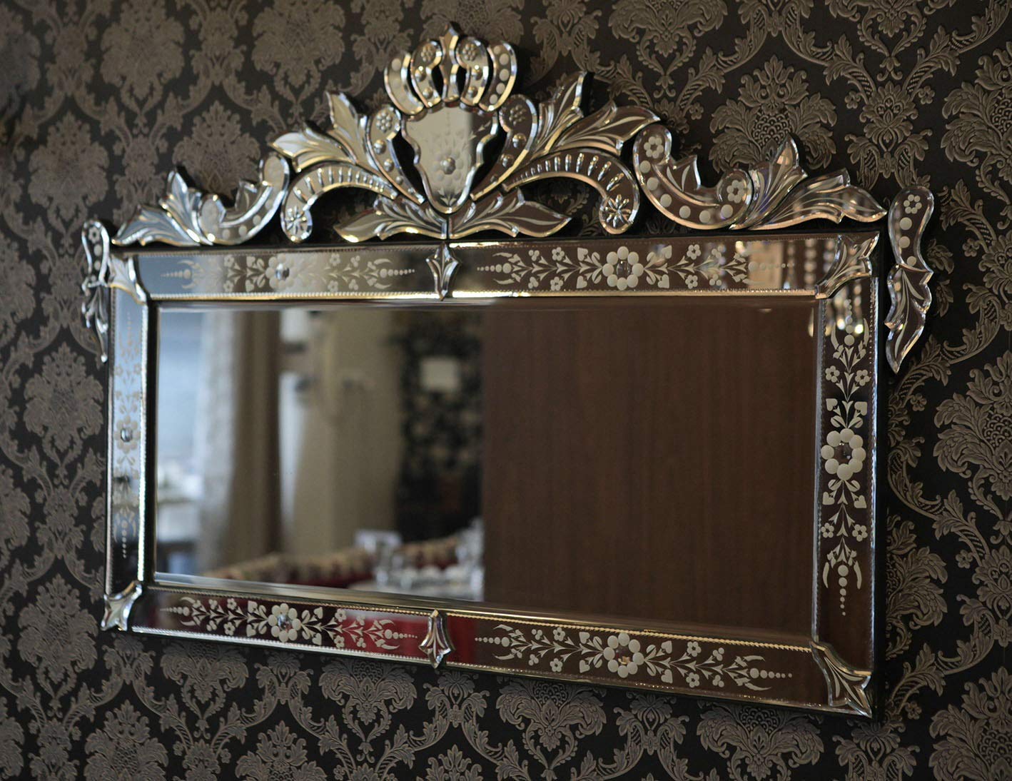 Venetian Rectangle Wall Mirror Italian Finished