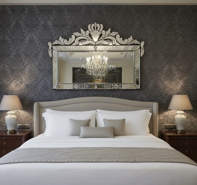 Venetian Rectangle Wall Mirror Italian Finished