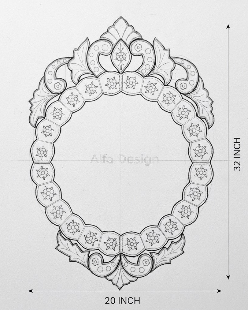 Round Venetian Modern Wall Mirror