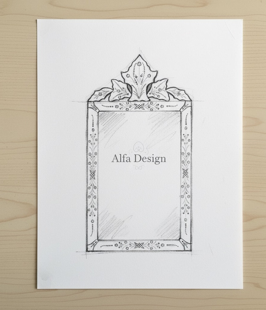 Venetian Contemporary Wall Mirror 24”x36