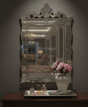 Venetian Wood Frame Mirror 39.5”x28