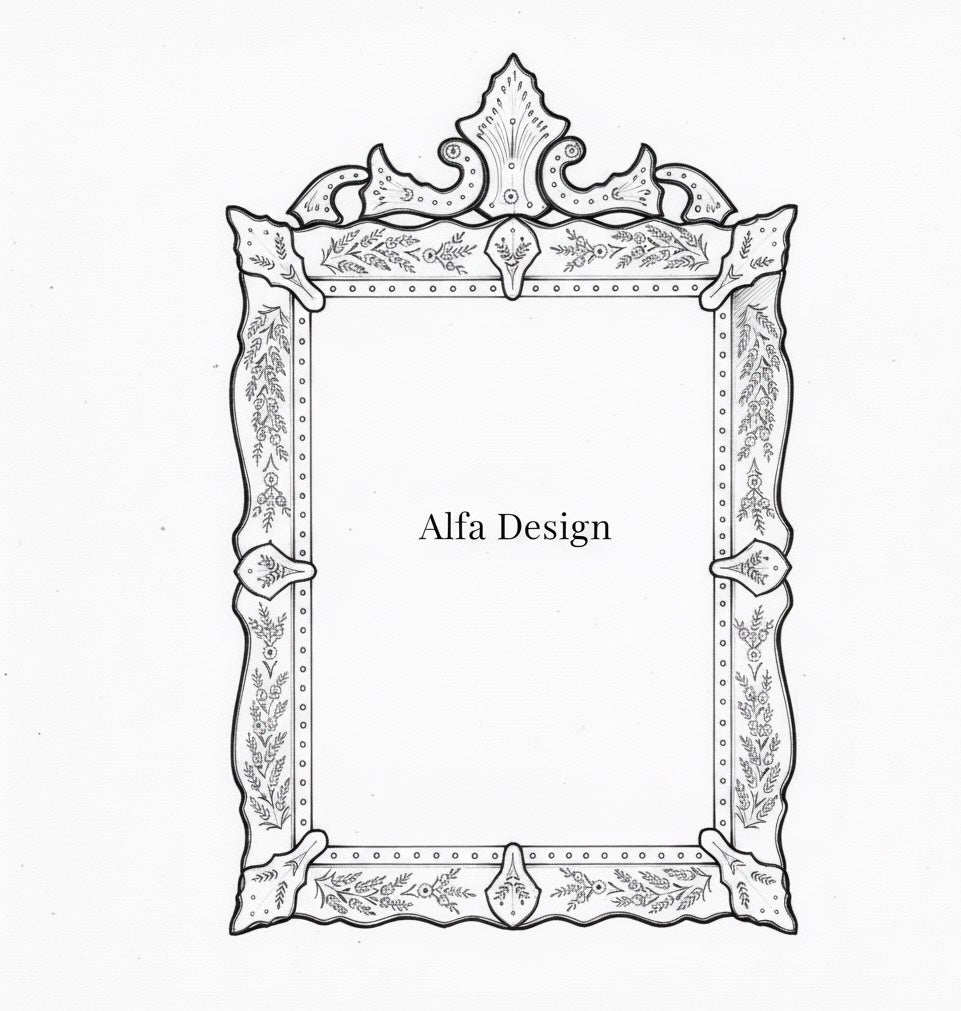 Venetian Wood Frame Mirror 39.5”x28