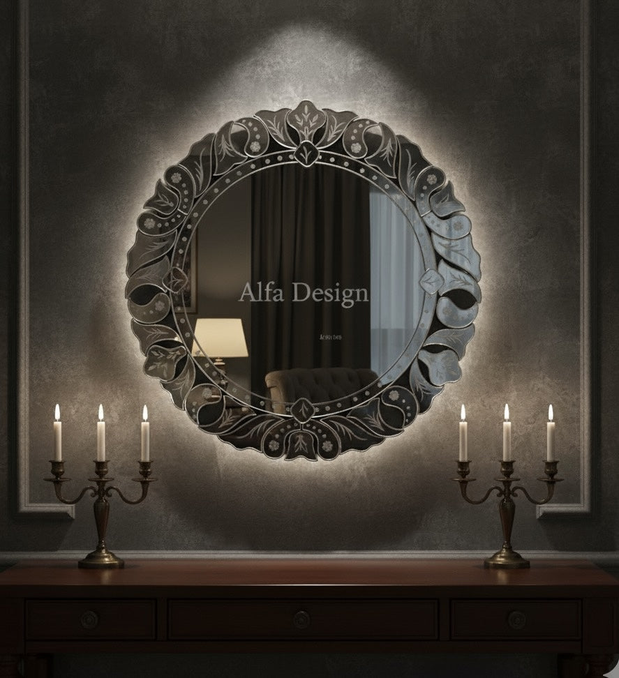 Wall Circle Venetian Round Mirror 31.5" inch