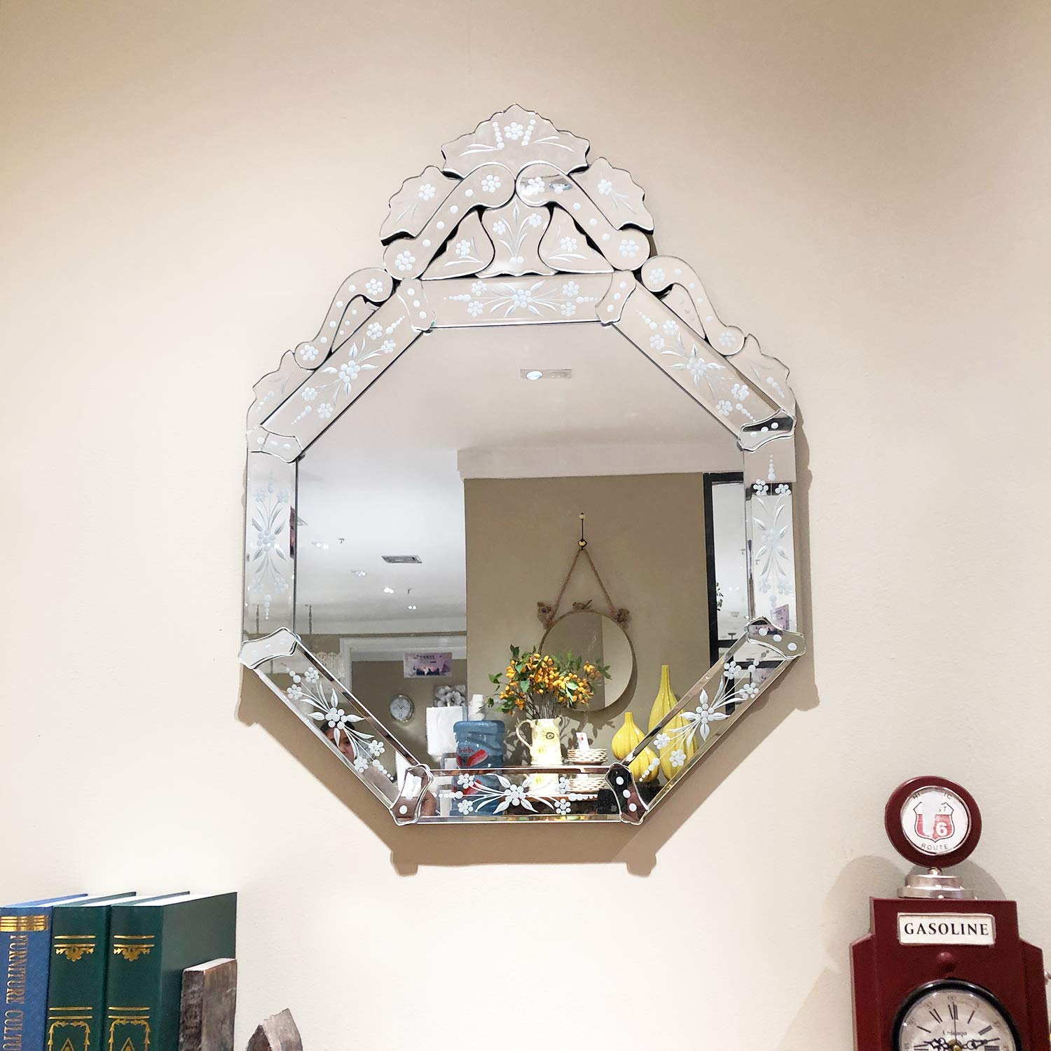Wall Mounted Squared Octa Venetian Mirror