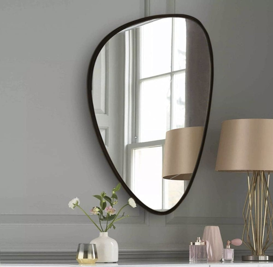 Wood Frame Wall Bathroom Mirror