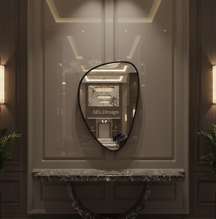 Wood Frame Wall Bathroom Mirror