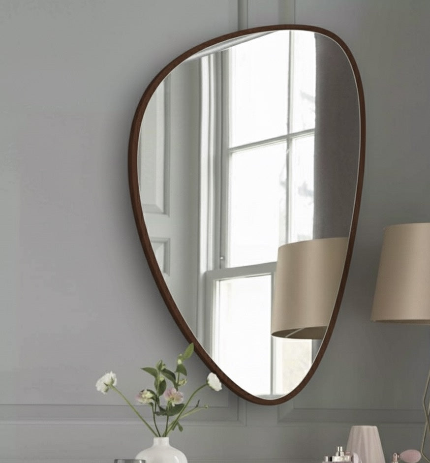 Wood Frame Wall Bathroom Mirror