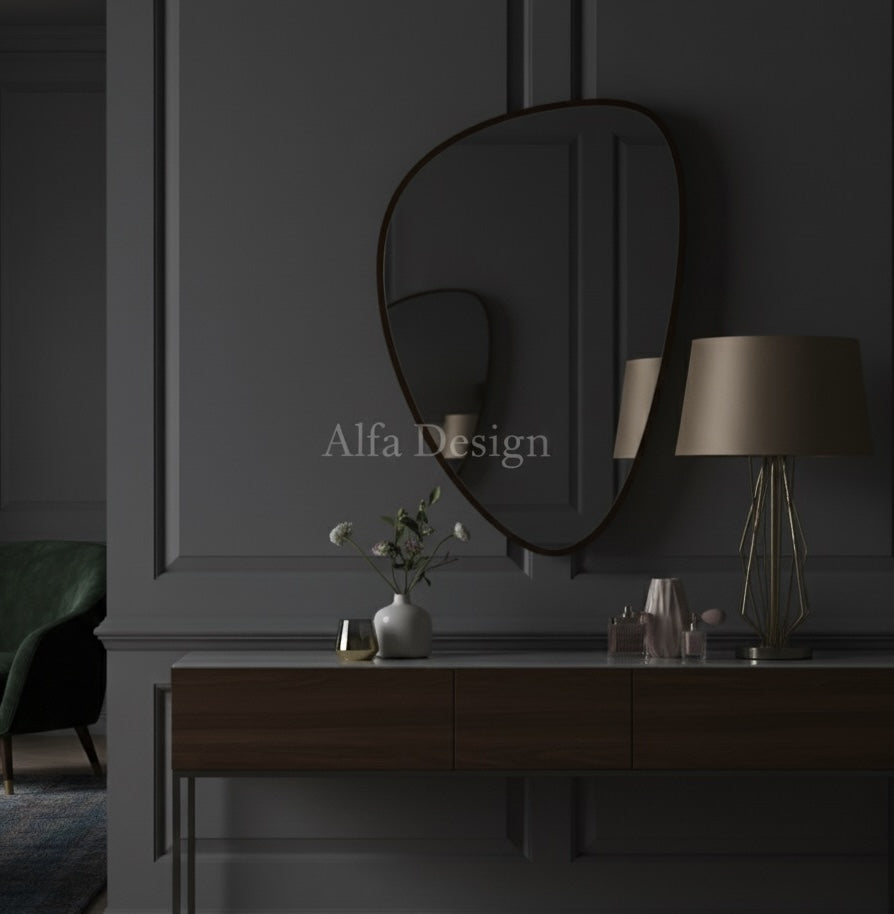 Wood Frame Wall Bathroom Mirror