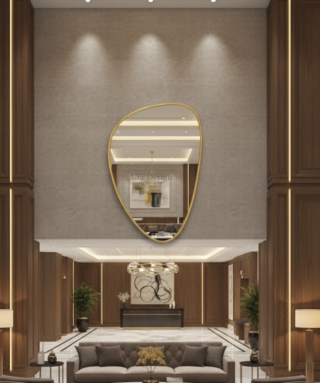 Wood Frame Wall Bathroom Mirror