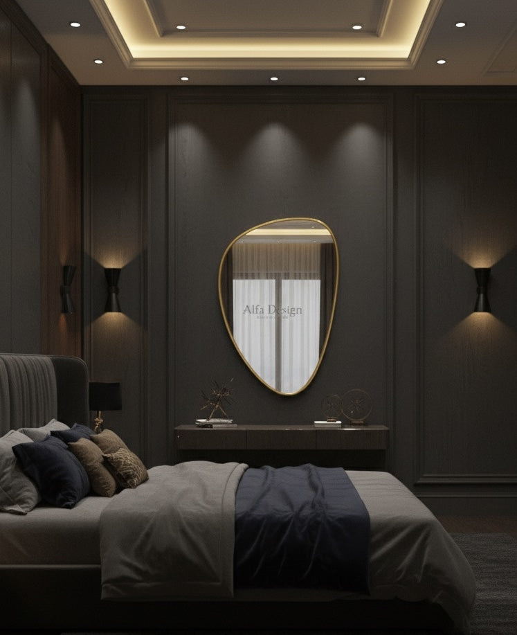 Wood Frame Wall Bathroom Mirror