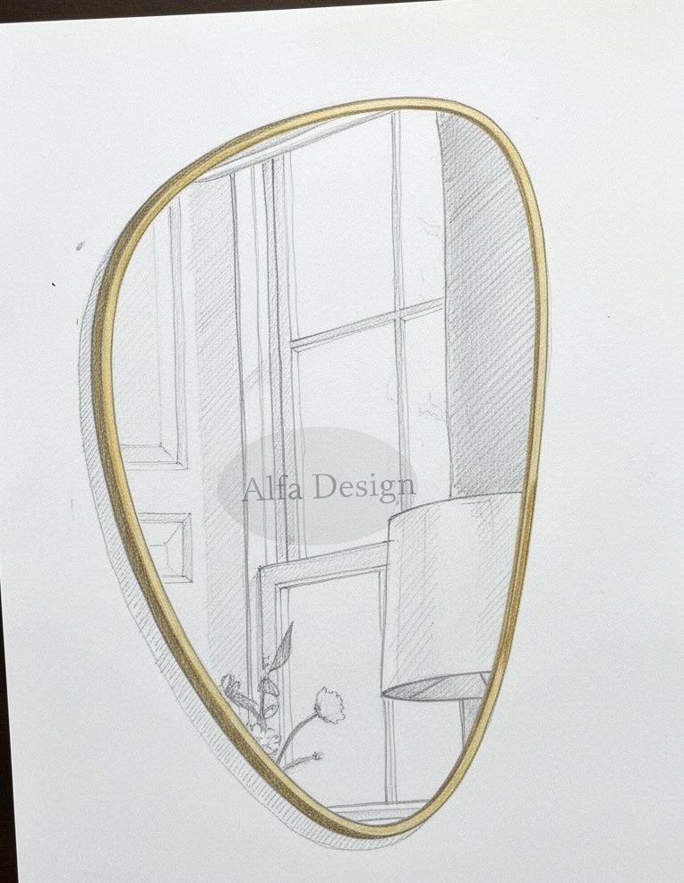 Wood Frame Wall Bathroom Mirror