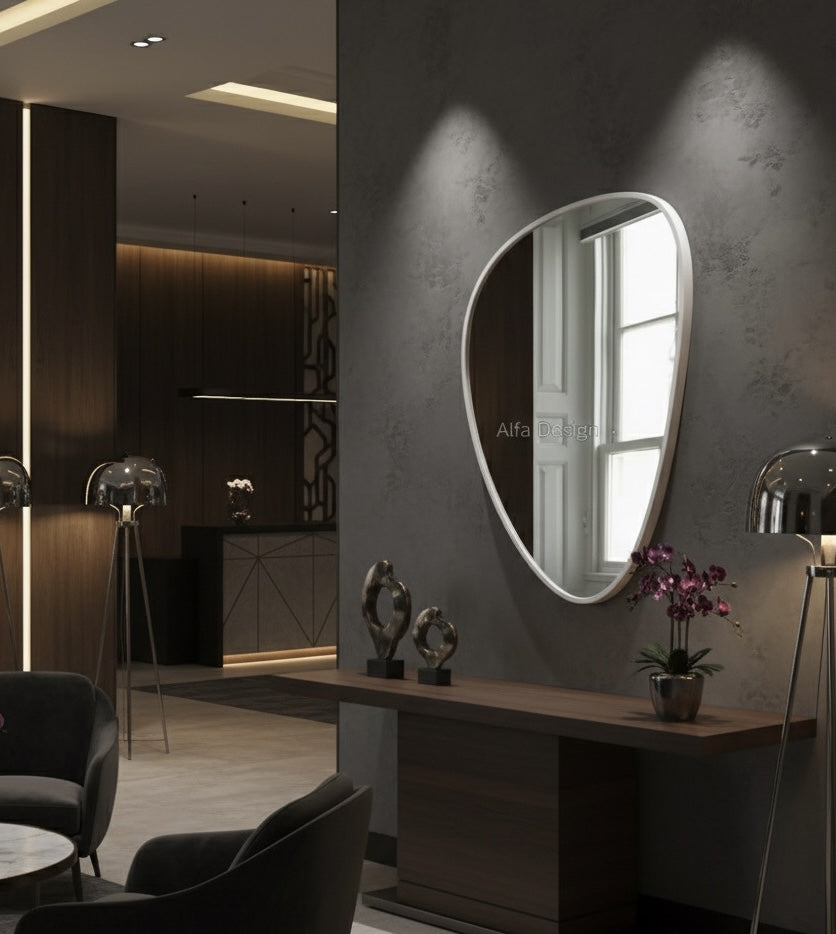 Wood Frame Wall Bathroom Mirror