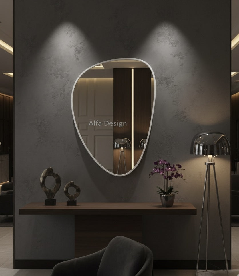 Wood Frame Wall Bathroom Mirror