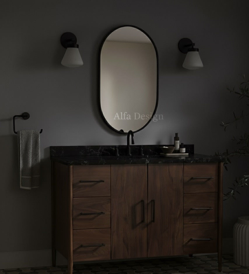 Capsule Wood Framed Wall Mirror